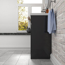 Nes Home Dark Grey 500mm Pvc Freestanding Bathroom Basin Vanity Unit - thumbnail 5