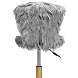 Beliani Desk Chair Margate Faux Fur Grey - thumbnail 6