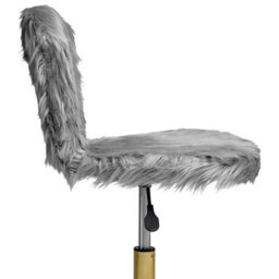 Beliani Desk Chair Margate Faux Fur Grey - thumbnail 5