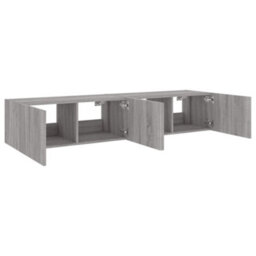Berkfield Durable Tv Wall Cabinets With Led Lights 2 Pcs Grey Sonoma 80X35X31 Cm - thumbnail 8