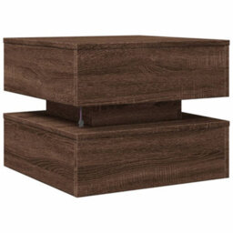 Berkfield Coffee Table With Led Lights Brown Oak 50X50X40 Cm - thumbnail 9