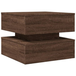 Berkfield Coffee Table With Led Lights Brown Oak 50X50X40 Cm - thumbnail 3