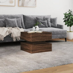Berkfield Coffee Table With Led Lights Brown Oak 50X50X40 Cm - thumbnail 4