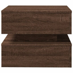 Berkfield Coffee Table With Led Lights Brown Oak 50X50X40 Cm - thumbnail 7