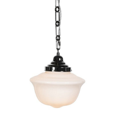 Frith Nickel Opaque Schoolhouse Stairwell Pendant Light - Se Home - image 1