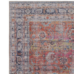 Traditional Red Persian Floral Bordered Abstract Easy To Clean Rug For Living Room Bedroom & Dining Room-200Cm X 290Cm - thumbnail 4