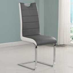 Furniture in Fashion Halo Melange Marble Effect Dining Table 6 Petra Grey White Chairs - thumbnail 4