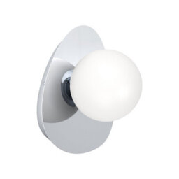 Eglo Castrovido Matte Glass & Steel Modern Bathroom Wall Light, Chrome - thumbnail 2