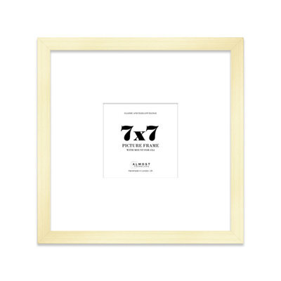 "7X7"" Gold Picture Frame - 7X7"" Square Frame With 4X4"" Mount For 7X7""/4X4"" Pictures Art Deco Style Room Decor, 1 Pack" - image 1