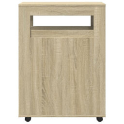 Berkfield Narrow Bathroom Cabinet With Wheels Sonoma Oak Engineered Wood - thumbnail 4