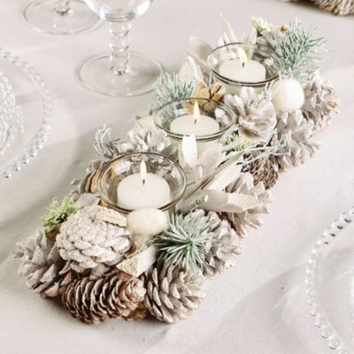 Dibor Wild Wonderland Trio Xmas Table Decoration Centrepiece Christmas Décor Candle Holder - image 1