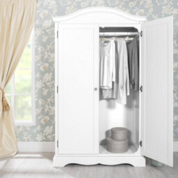 Statement Furniture Romance Double Wardrobe French Style With Crystal Handles - True White - thumbnail 2