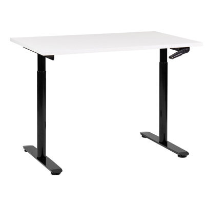 Beliani Manual Adjustable Standing Desk Destinas White/ Black 120 Cm 72 Cm - image 1