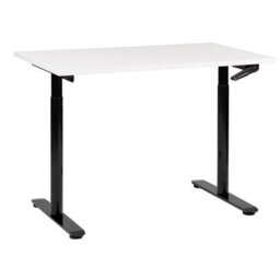 Beliani Manual Adjustable Standing Desk Destinas White/ Black 120 Cm 72 Cm - thumbnail 1