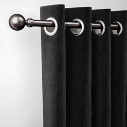 Ameha Plain Metal Adjustable Curtain Pole,70-120 Cm Extendable Curtain Rod, Black Nickel Ball 60mm Classic Finials - thumbnail 5