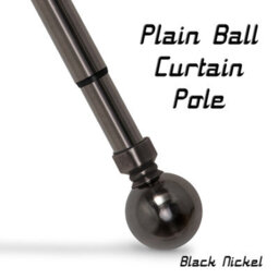 Ameha Plain Metal Adjustable Curtain Pole,70-120 Cm Extendable Curtain Rod, Black Nickel Ball 60mm Classic Finials - thumbnail 1