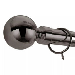 Ameha Plain Metal Adjustable Curtain Pole,70-120 Cm Extendable Curtain Rod, Black Nickel Ball 60mm Classic Finials - thumbnail 9