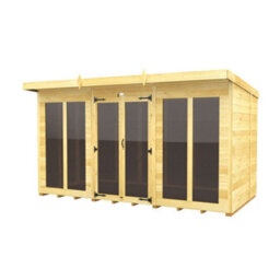 Diy Sheds 12X7 Pent Summer House (Full Height Window) - thumbnail 1