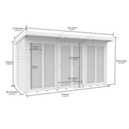 Diy Sheds 12X7 Pent Summer House (Full Height Window) - thumbnail 2