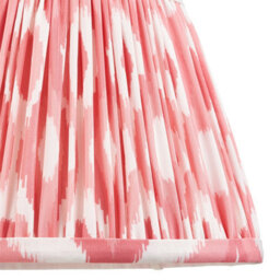 Loops Elegant Set Of 2 Coral Pink Tapered Lamp Shades With Pleated Design - thumbnail 3