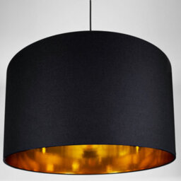 Happy Homewares Contemporary Black Cotton 20 Floor/pendant Lamp Shade With Shiny Gold Inner - thumbnail 2