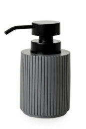 Textured 3 Pcs Soap Dish, Toothbrush Holder & Soap Dispenser Set - Grey - thumbnail 4