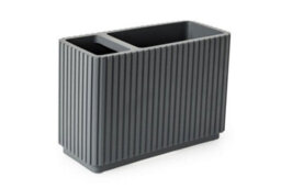 Textured 3 Pcs Soap Dish, Toothbrush Holder & Soap Dispenser Set - Grey - thumbnail 3