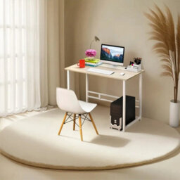 Beige Computer Desk Laptop Pc Study Table Home/office Desk Furniture - thumbnail 3