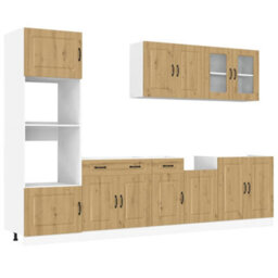 Berkfield Elegant 7 Piece Kitchen Cabinet Set Kalmar Artisan Oak Engineered Wood