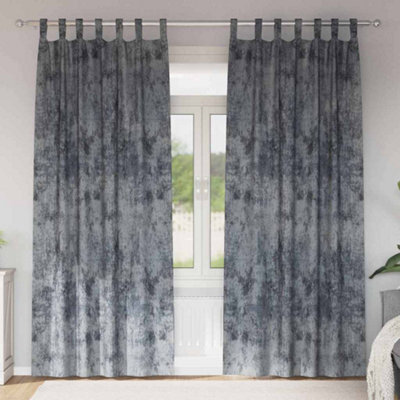 Berkfield Curtain With Curtains 2 Pcs Silver Grey 260 X 140 Cm Velvet - image 1
