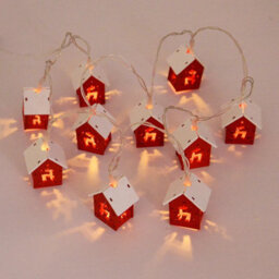 1.5M Led Wooden House Christmas Lights , 10Pcs - thumbnail 4