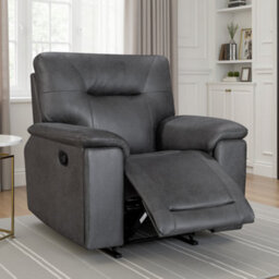 Faux Leather Grey Murcia Manual Recliner Chair - thumbnail 2