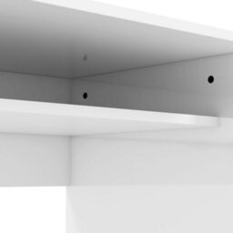 Homcom Computer Desk Writing Table Study Workstation Storage High Gloss White - thumbnail 9