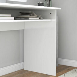 Homcom Computer Desk Writing Table Study Workstation Storage High Gloss White - thumbnail 7