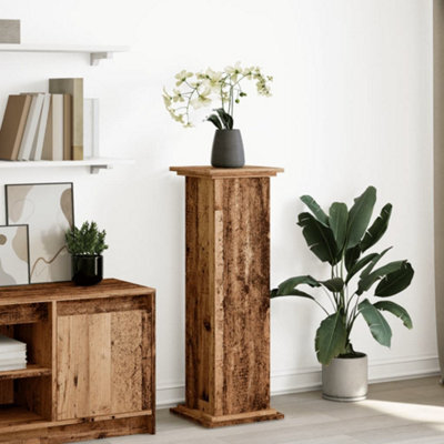 Walplus Display Stand With Storage Old Wood 31X30X90 Cm Engineered Wood - image 1