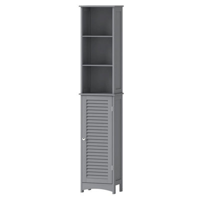 Tall Bathroom Cabinet Slim Freestanding Bathroom Storage Cupboard Unit - image 1