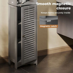 Tall Bathroom Cabinet Slim Freestanding Bathroom Storage Cupboard Unit - thumbnail 5