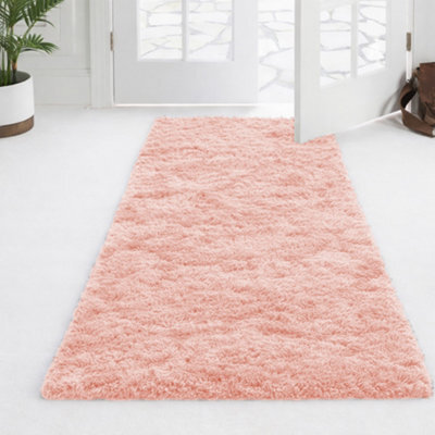 Aspire Homeware Non-Slip Pink Shaggy Rug Soft Fluffy Washable, Hallways And Entryways Runner, (L)220Cm X (W)60Cm - image 1