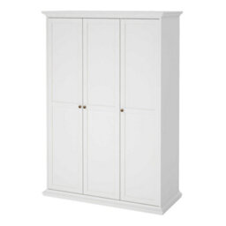 Wyld Haus Osaka Farmhouse 3-Door White Wooden Wardrobe - thumbnail 5