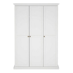 Wyld Haus Osaka Farmhouse 3-Door White Wooden Wardrobe - thumbnail 4