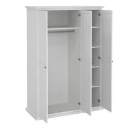 Wyld Haus Osaka Farmhouse 3-Door White Wooden Wardrobe - thumbnail 7