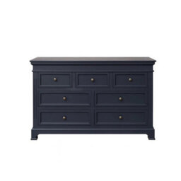 Melody Maison Large 7 Drawer Chest Of Drawers & Pair Of Bedside Tables - Daventry Navy Black Range - thumbnail 8