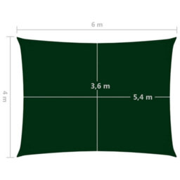 Berkfield Sunshade Sail Oxford Fabric Rectangular 4X6 M Dark Green - thumbnail 6