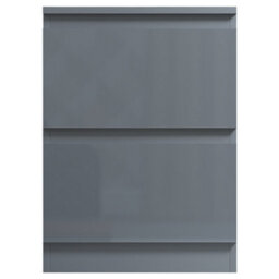 Fwstyle Gloss Grey Bedside Chest Table 2 Drawer 40% Extra Storage - thumbnail 8