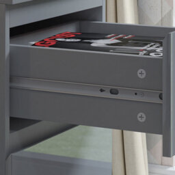 Fwstyle Gloss Grey Bedside Chest Table 2 Drawer 40% Extra Storage - thumbnail 5