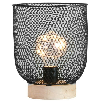 Urbn-Living Vase Metal Table Lamp Wood Base With 8 Led - image 1