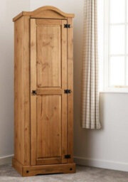 Seconique Corona 1 Door Single Wardrobe In Distressed Waxed Pine - thumbnail 9