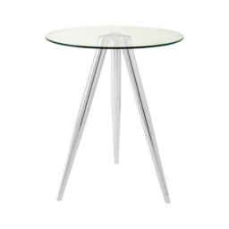 Orsina Elegant Round Bar Table, Tripod Base Circular Bar Table, Transparent Top Round High Table For Livingroom - thumbnail 2