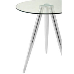 Orsina Elegant Round Bar Table, Tripod Base Circular Bar Table, Transparent Top Round High Table For Livingroom - thumbnail 3