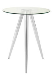 Orsina Elegant Round Bar Table, Tripod Base Circular Bar Table, Transparent Top Round High Table For Livingroom - thumbnail 5